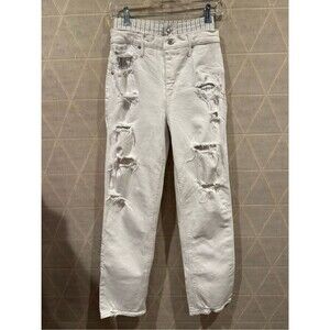RtA Kallan Boyfriend Jeans w Boxer Short Size 25 US White Denim Cotton Blend